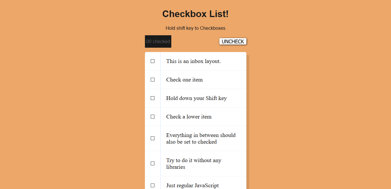 Hold Shift and Check Checkboxes